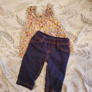 Carter's Matching Outfit Set, Floral top with Jegging bottom, 3 Month Girl